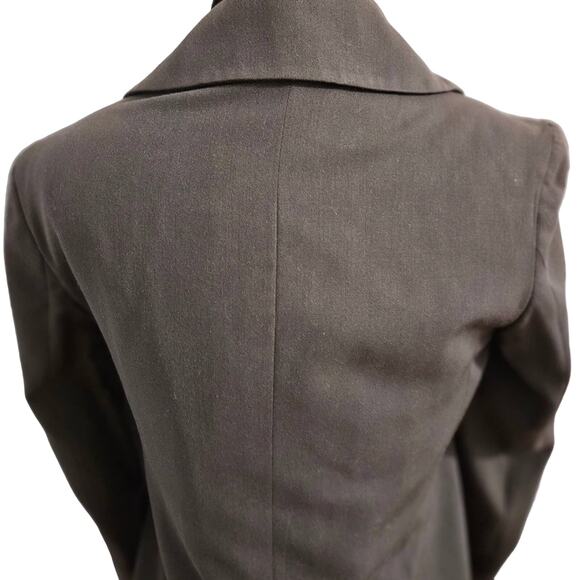 Ann Freedberg 100% Wool Double Breasted Long Line Chocolate Brown Blazer - Picture 8 of 10